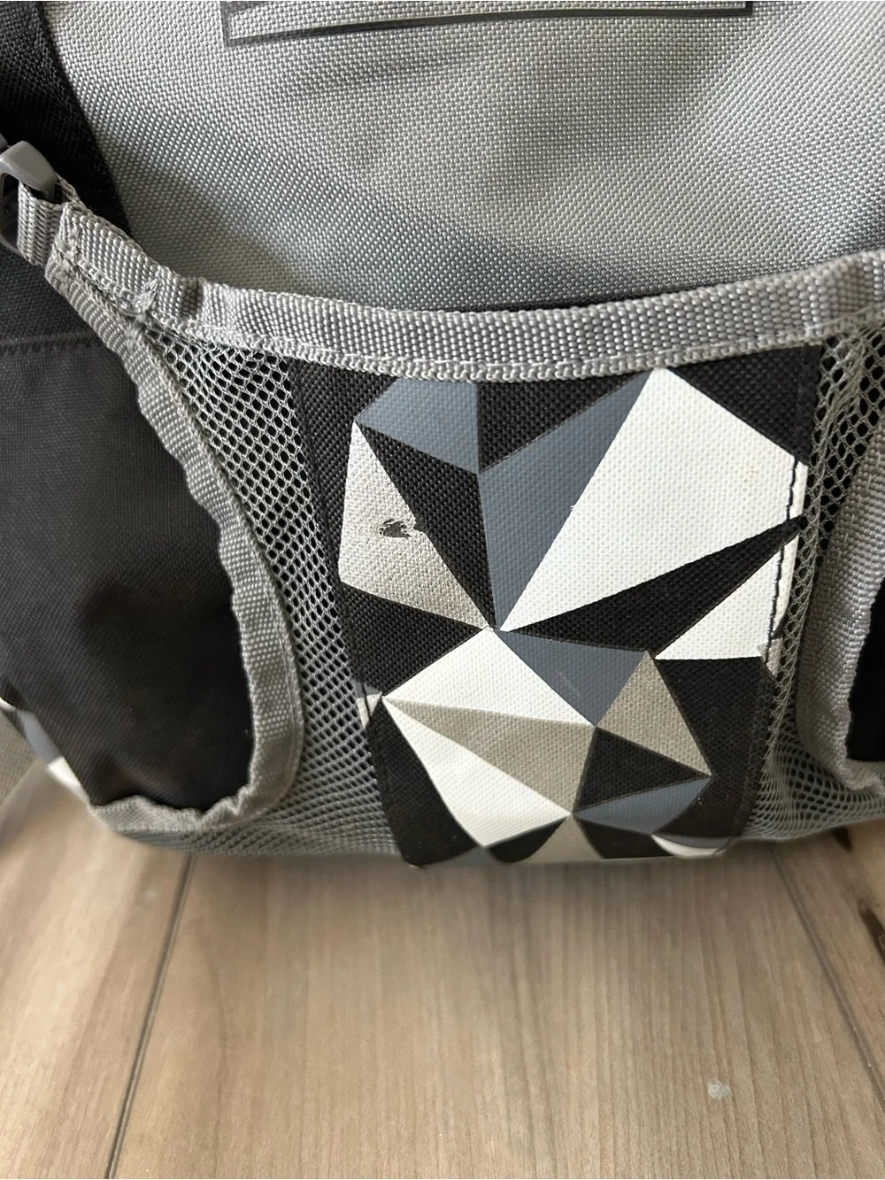 Rawlings Black and Gray Geometric Pattern Backpack